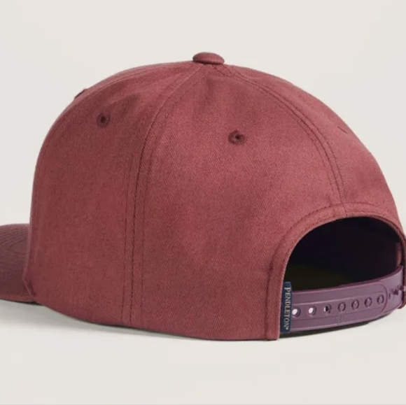 Nwt Mens Pendelton Logo Flat Brim Hat Burgundy - Picture 3 of 3